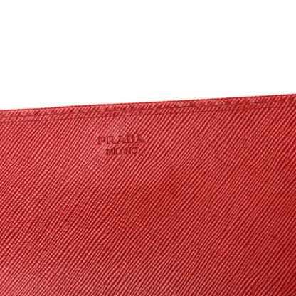 Prada Saffiano Metal Oro Chain Wallet Fuoco 6 of 10