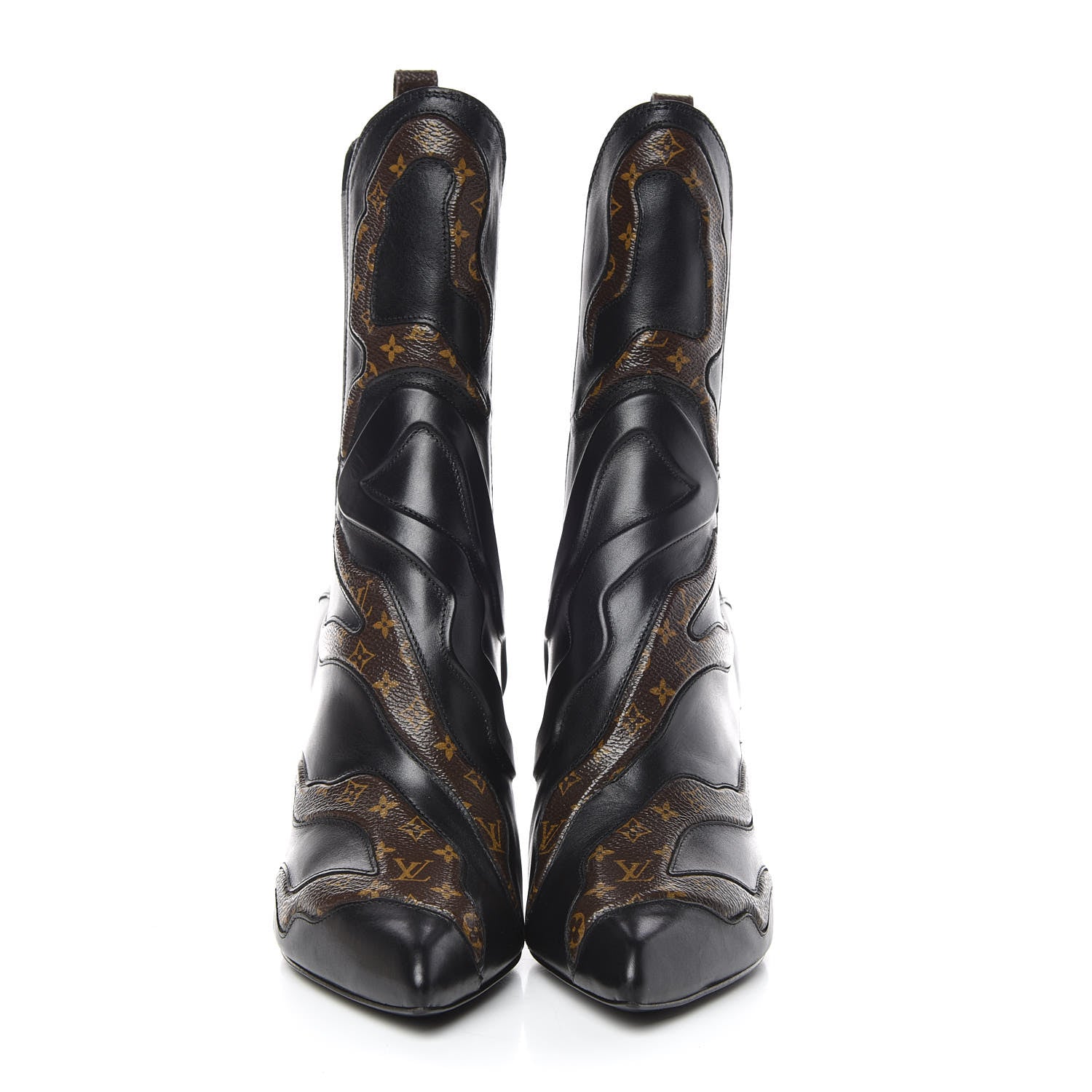 Louis Vuitton Calfskin Monogram Fireball Ankle Boots 38 Black 2 of 8