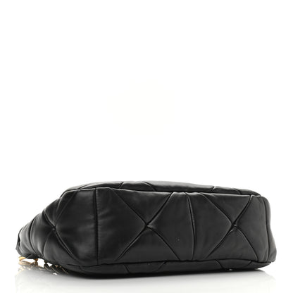 Prada Nappa Re-Nylon Triangle Quilted Patchwork System Shoulder Bag Black 4 of 9