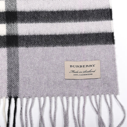 Burberry Cashmere Giant Check Fringe Scarf Lilac 3 of 5