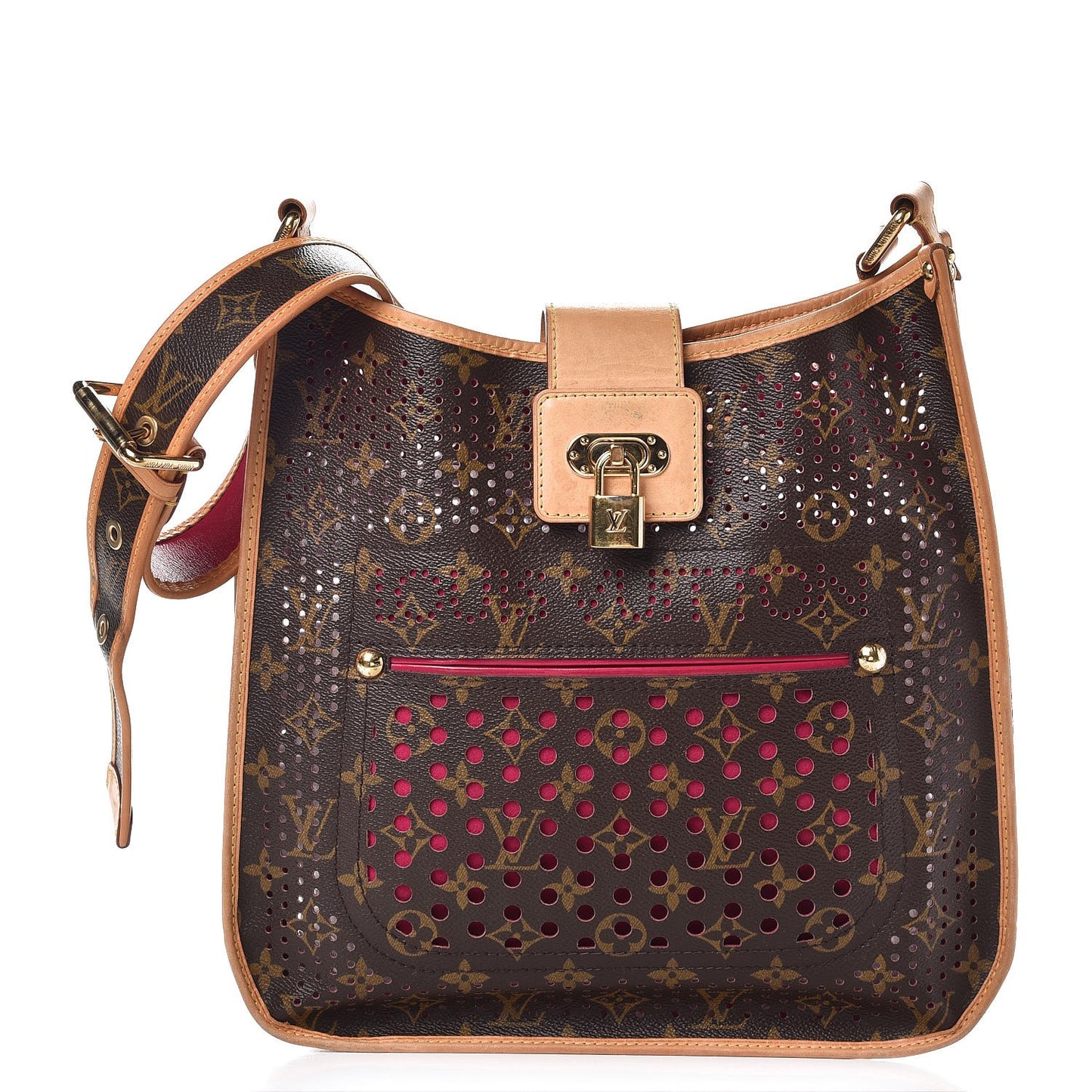 Monogram Perforated Musette Fuchsia