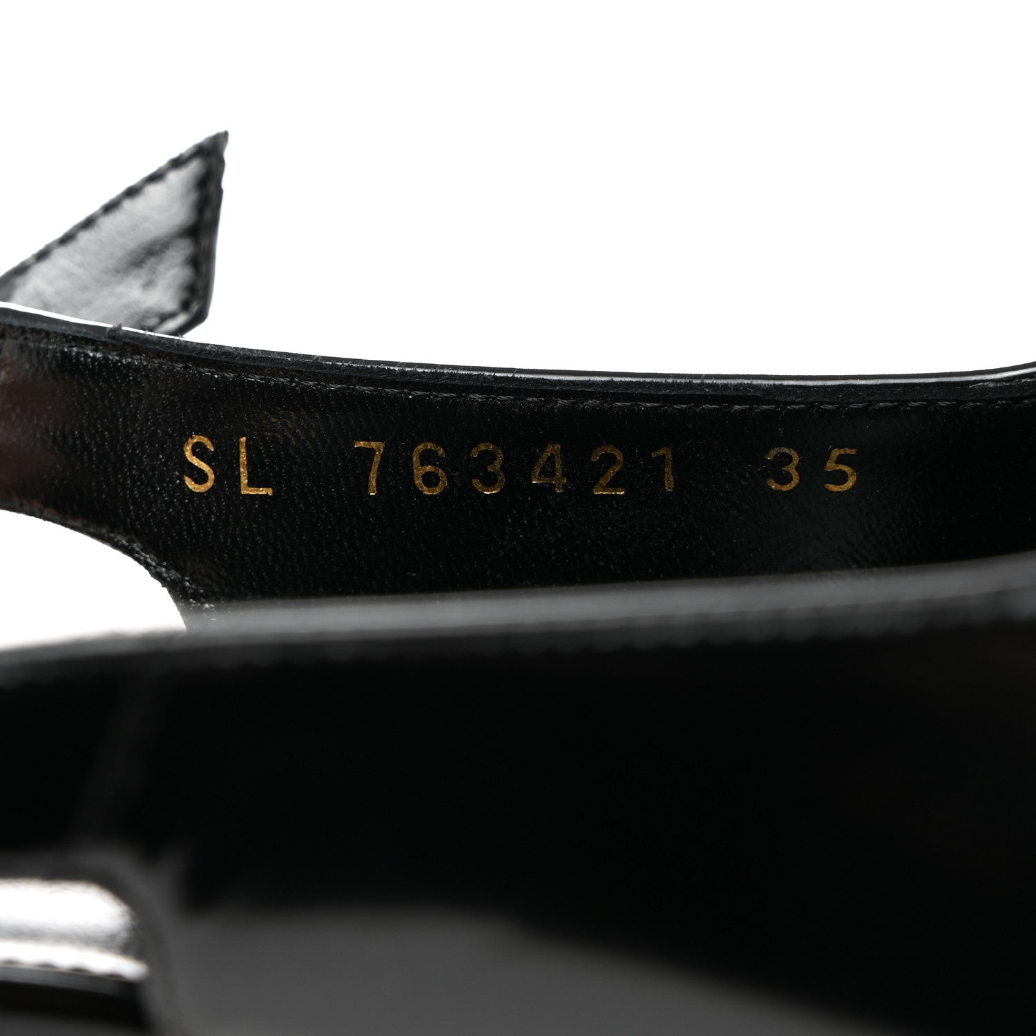 Saint Laurent Glazed Calfskin Lee Slingback Pumps 35 Black 7 of 8