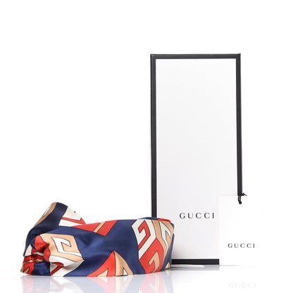 Gucci Silk GG Wallpaper Duchess Headband Royal Blue Red 6 of 6