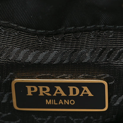 Prada Saffiano Tessuto Nylon Mini Bucket Crossbody Bag Black 6 of 9