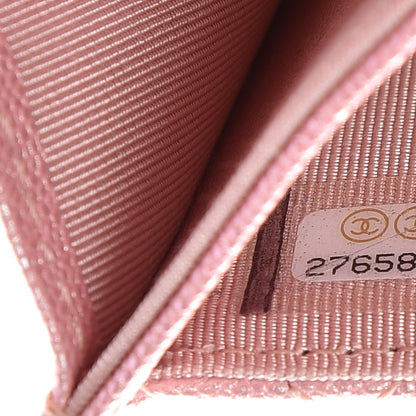 Chanel Iridescent Caviar Quilted Flap Card Holder Rose Pink 8 of 9