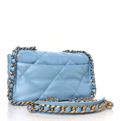Chanel Lambskin Quilted Medium Chanel 19 Flap Light Blue 3 of 10