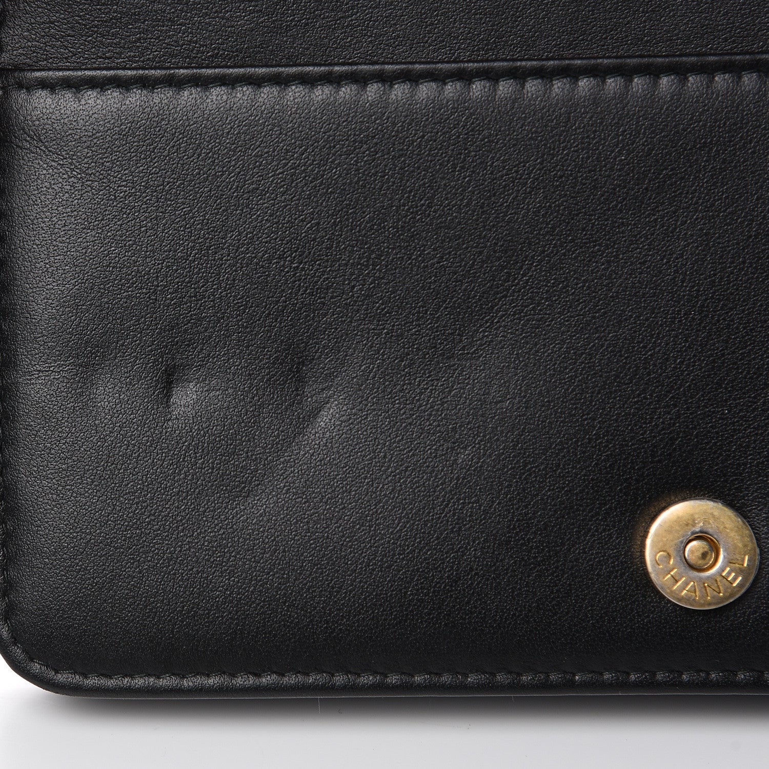 Chanel Aged Calfskin Quilted Gabrielle Wallet On Chain WOC Beige Black 11 of 13