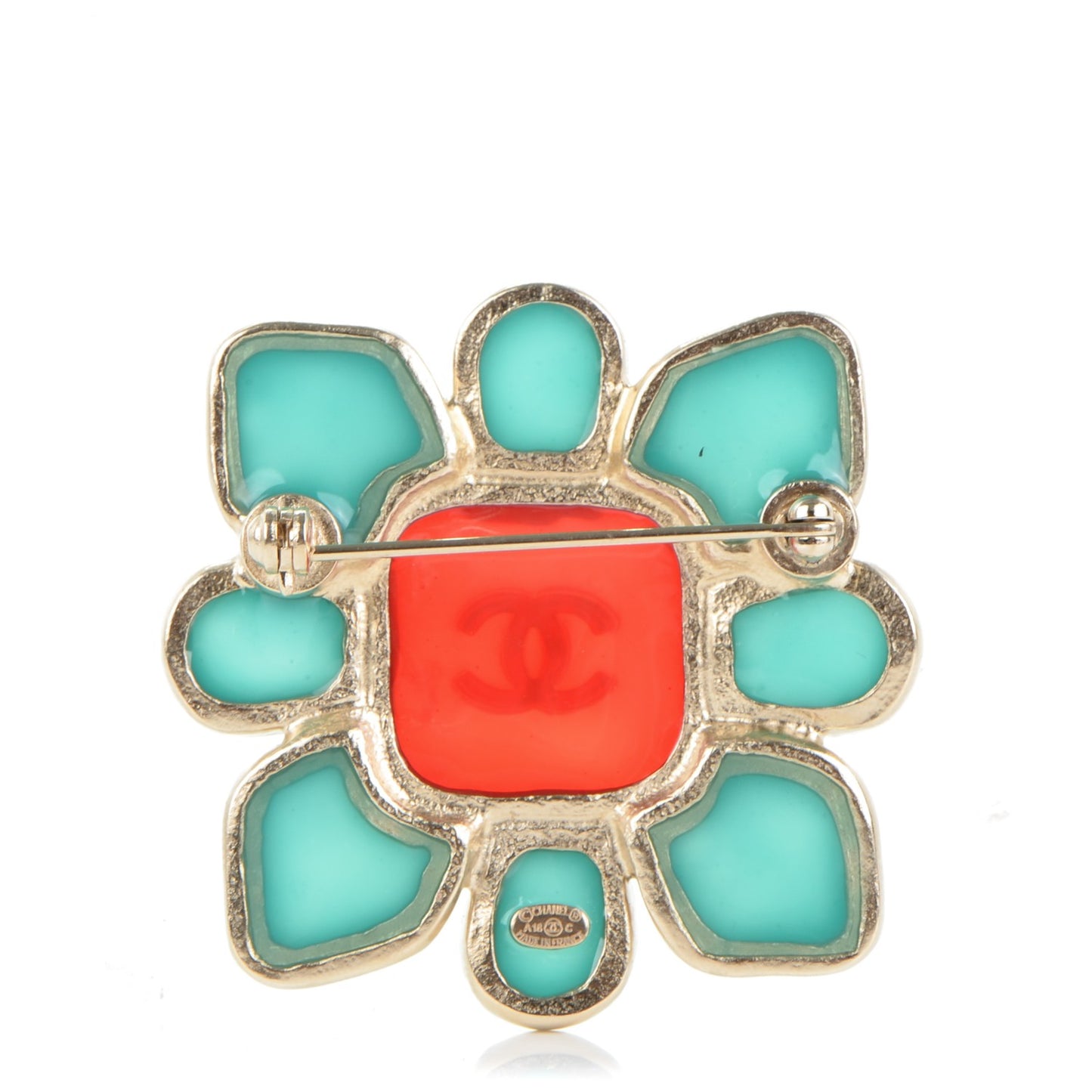 Gripoix CC Brooch Gold