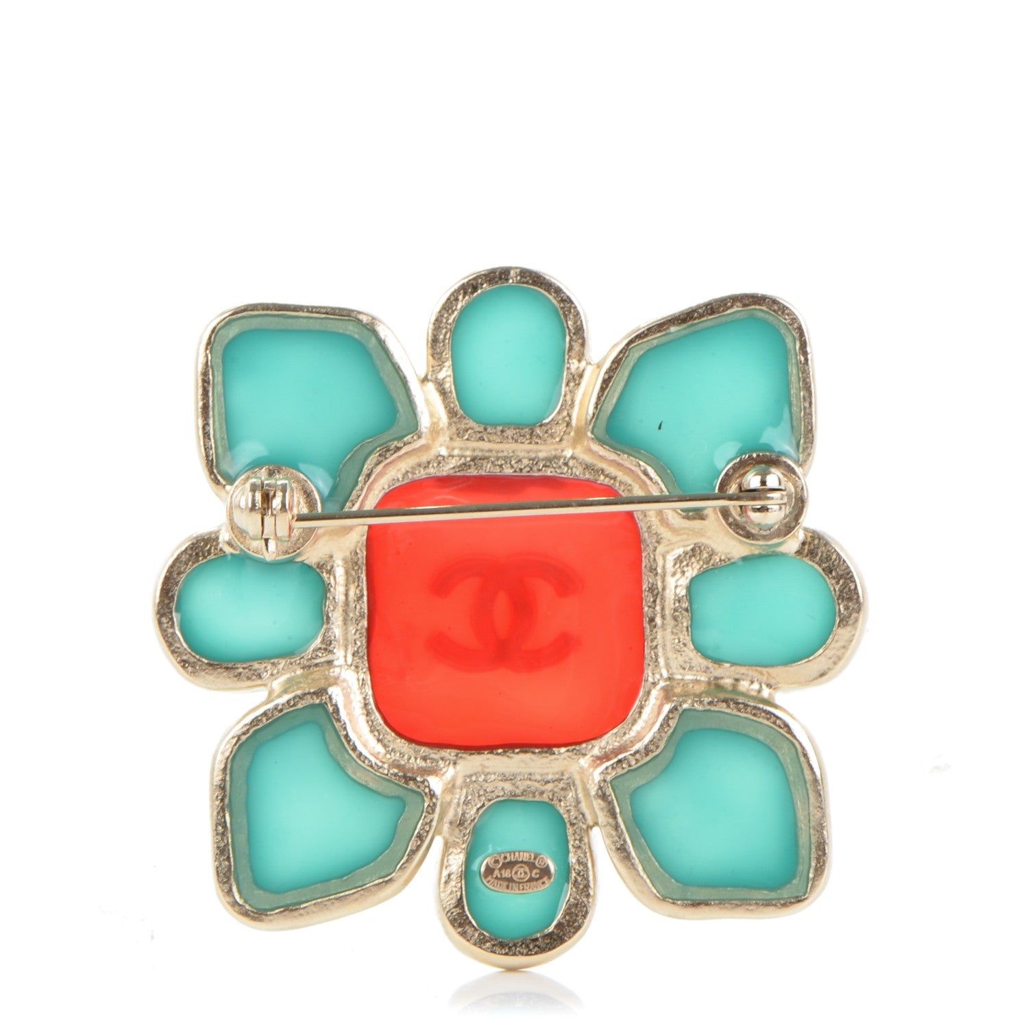 Chanel Gripoix CC Brooch Gold 3 of 4
