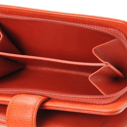 Chanel Caviar Timeless CC French Wallet Orange 9 of 10