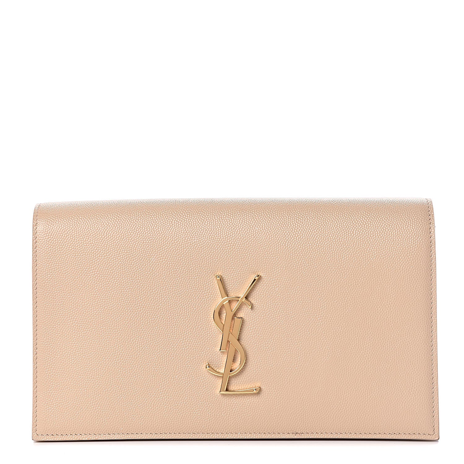 Saint Laurent Grain De Poudre Classic Kate Monogram Clutch Nude Powder 1 of 12