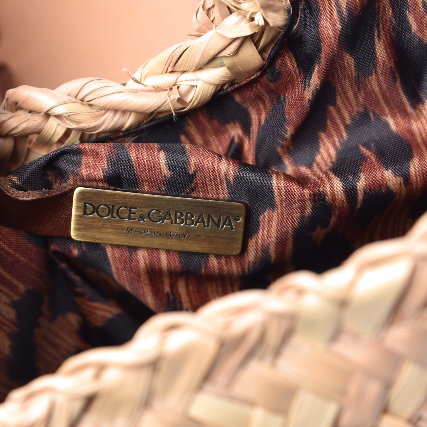 Dolce & Gabbana Woven Raffia Straw Tote Brown 10 of 13