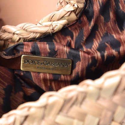 Dolce & Gabbana Woven Raffia Straw Tote Brown 10 of 13
