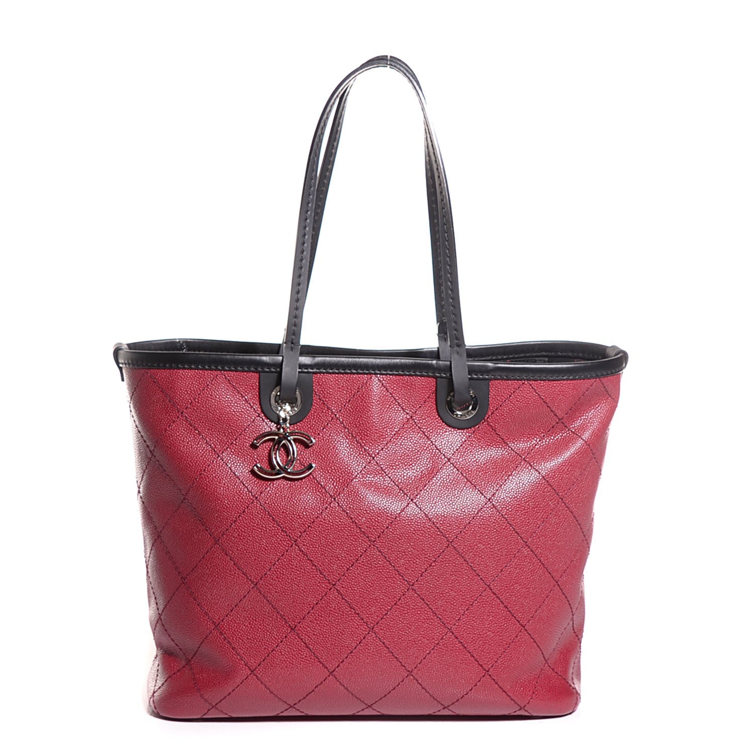 Chanel Grained Calfskin Shopping Fever Tote Red 1 of 8