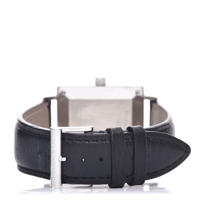 Tiffany Sterling Silver Calfskin 34mm Atlas Square Automatic Watch 4 of 10