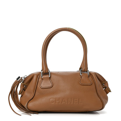 Chanel Calfskin Small Tassel Bowler Light Brown 1 of 9