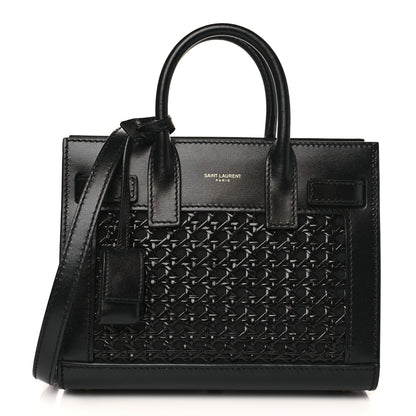 Saint Laurent Calfskin Paglia Palm Nano Sac De Jour Black 1 of 8