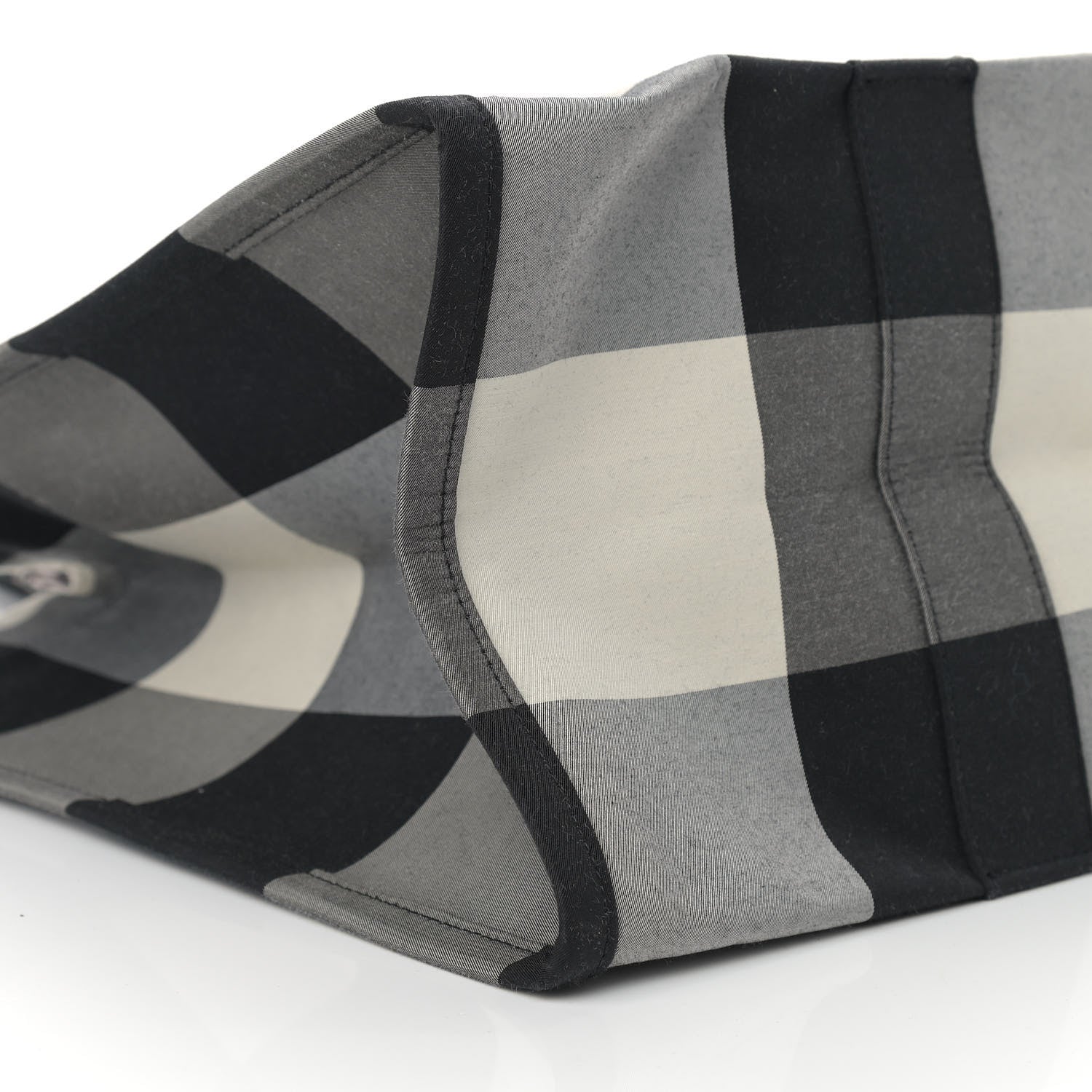 Christian Dior Canvas Checkered Book Tote Black White 7 of 8