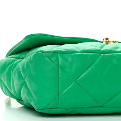 Chanel Lambskin Quilted Maxi Chanel 19 Flap Green 8 of 12