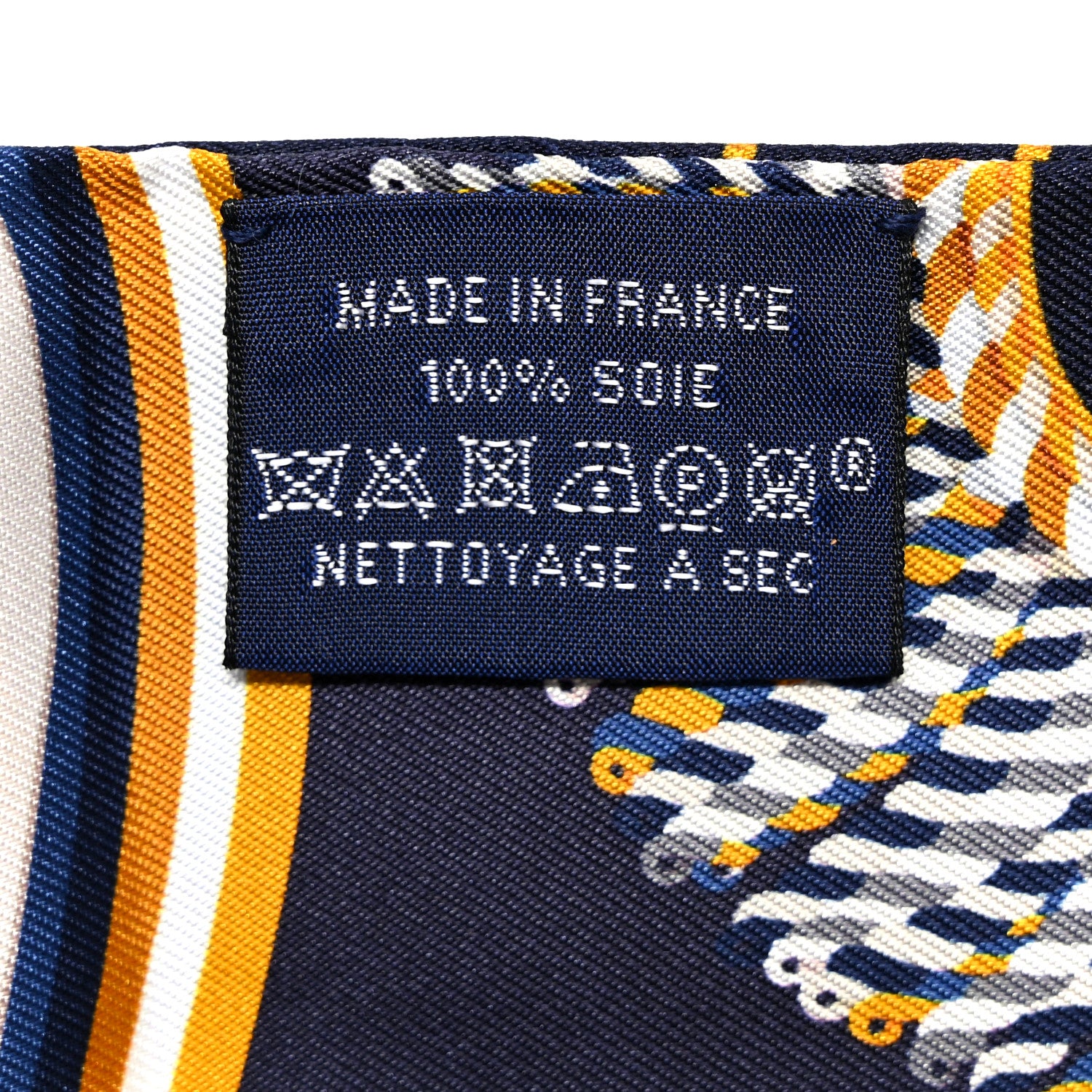 Hermes Silk Epaulettes De Gala Twilly Marine Gold White 3 of 6