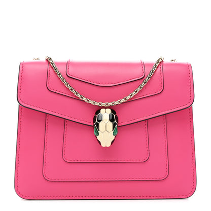 Bulgari Calfskin Small Serpenti Forever Snake Strap Crossbody Bag Pink 1 of 11