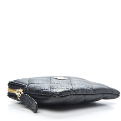 Chanel Caviar Quilted Zip Card Holder Wallet Black 4 of 8
