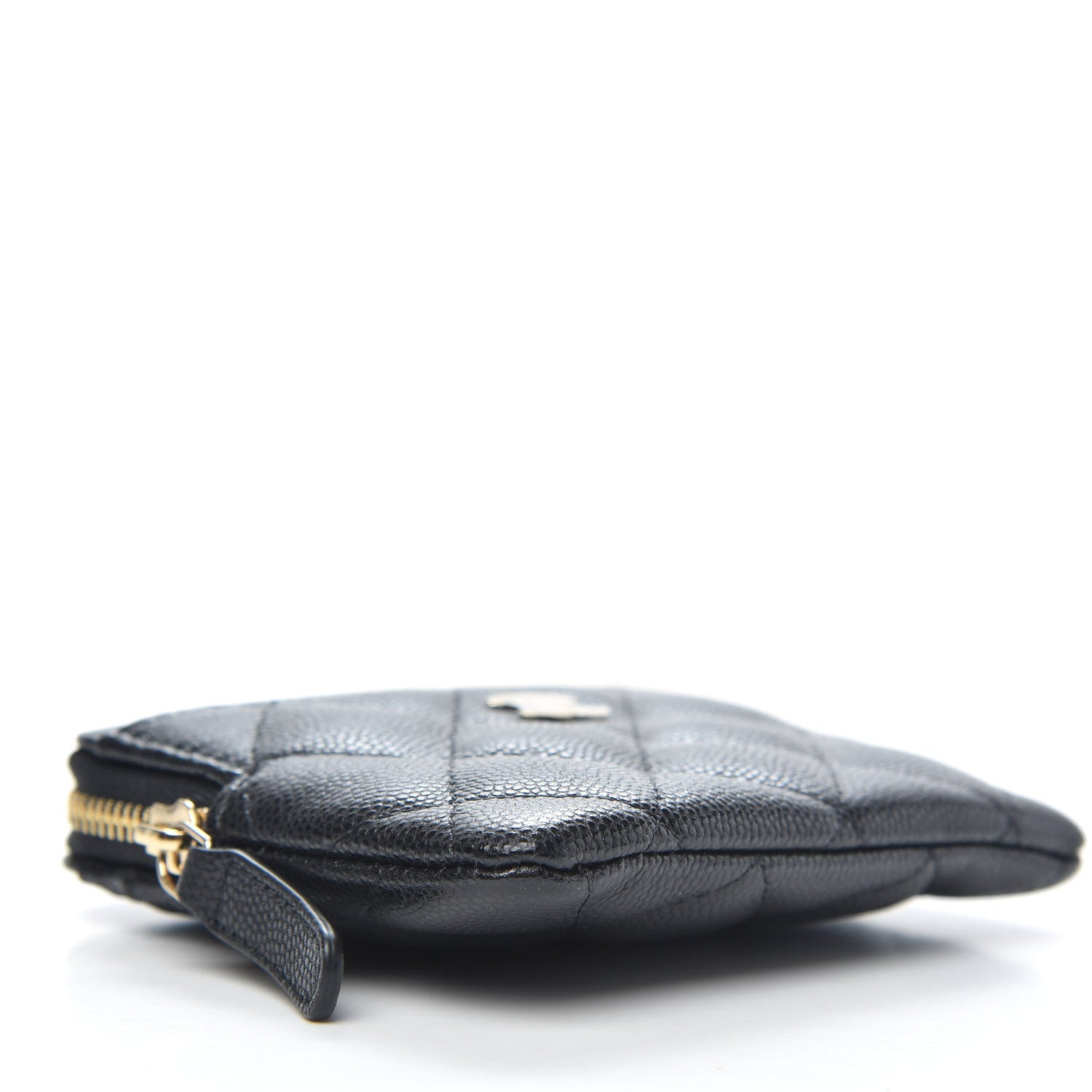 Chanel Caviar Quilted Zip Card Holder Wallet Black 3 of 6