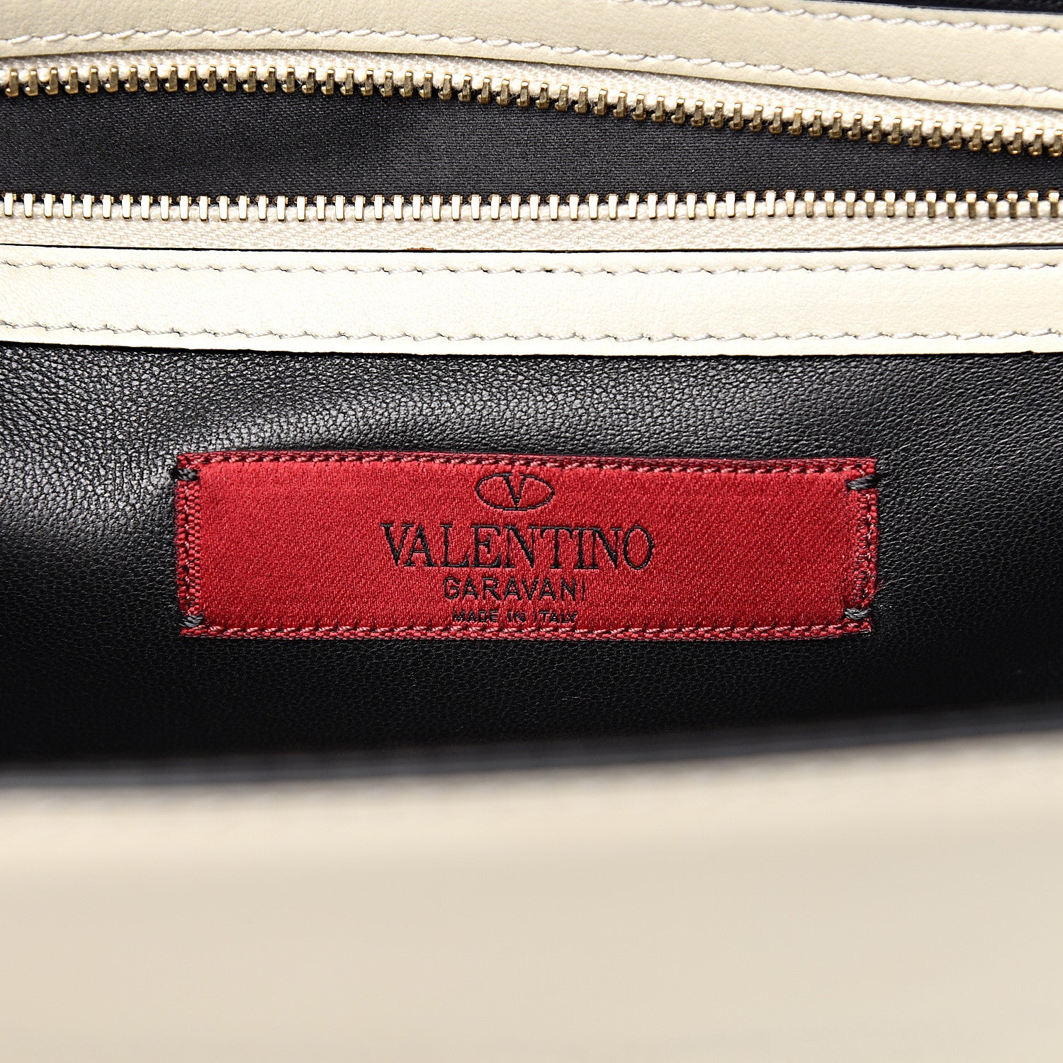 Valentino Garavani Vitello Medium Glam Lock Rockstud Flap Black Light Ivory 7 of 13
