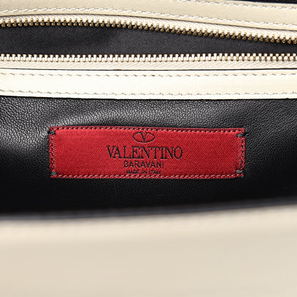 Valentino Garavani Vitello Medium Glam Lock Rockstud Flap Black Light Ivory 7 of 13