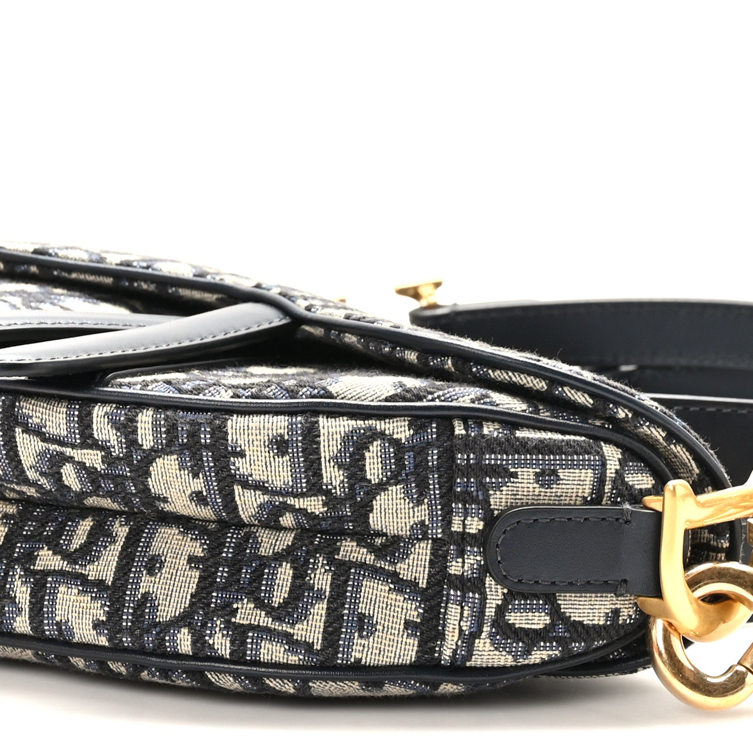 Christian Dior Oblique Mini Saddle Bag With Strap Blue 9 of 10