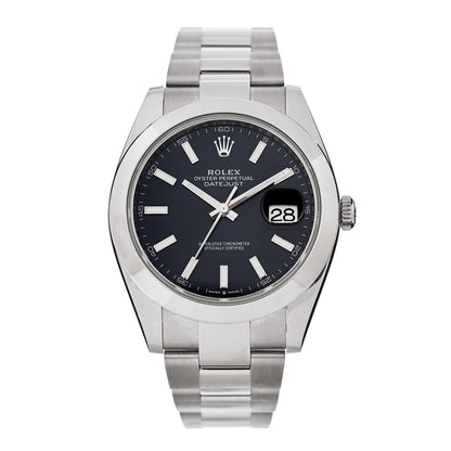 Rolex Stainless Steel 41mm Oyster Perpetual Datejust Watch Blue 126300 1 of 5