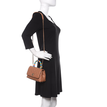 Chanel Goatskin Quilted Extra Mini Rainbow Coco Handle Flap Brown 2 of 10