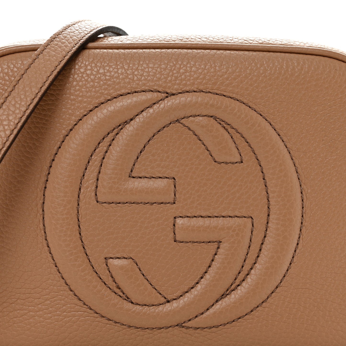Pebbled Calfskin Small Soho Disco Bag Camelia