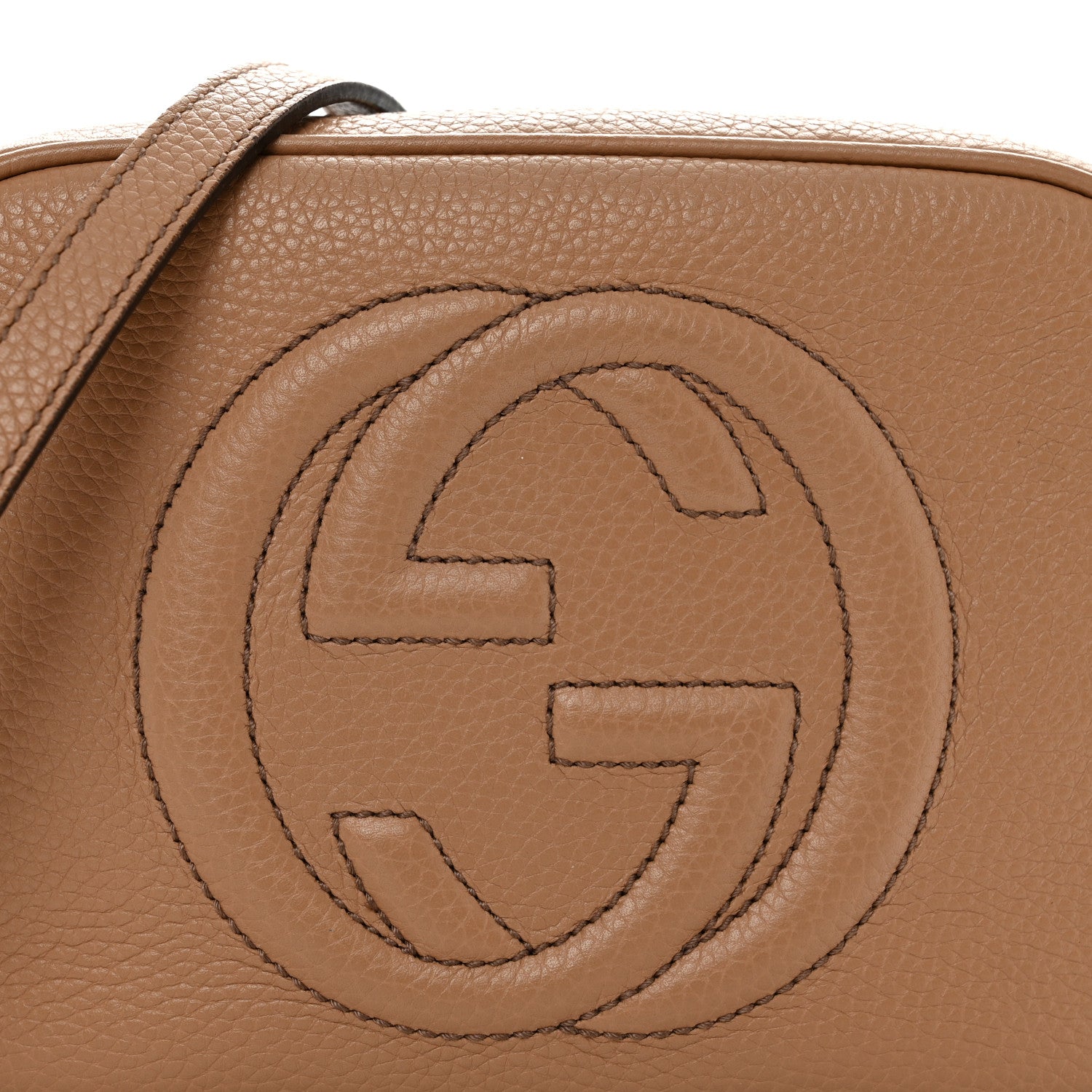 Gucci Pebbled Calfskin Small Soho Disco Bag Camelia 9 of 14