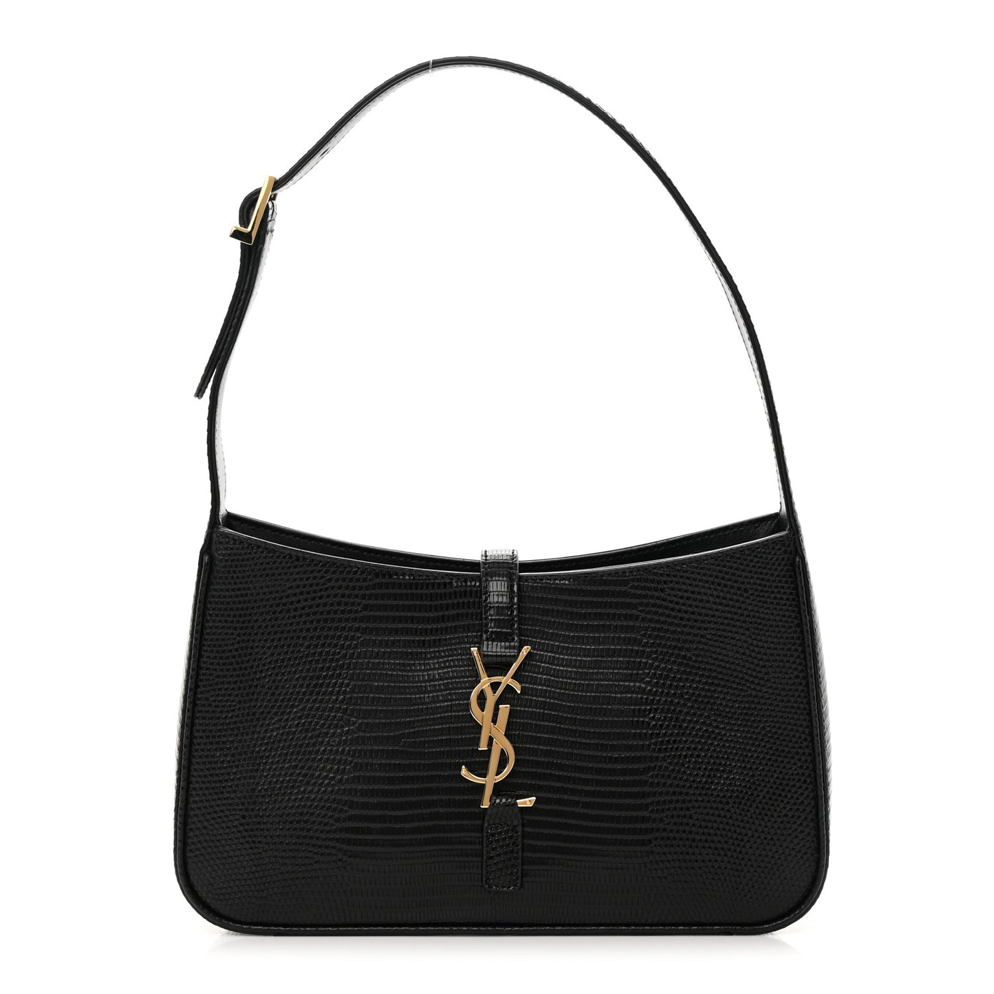 Calfskin Lizard Embossed LE 5 A 7 Hobo Black