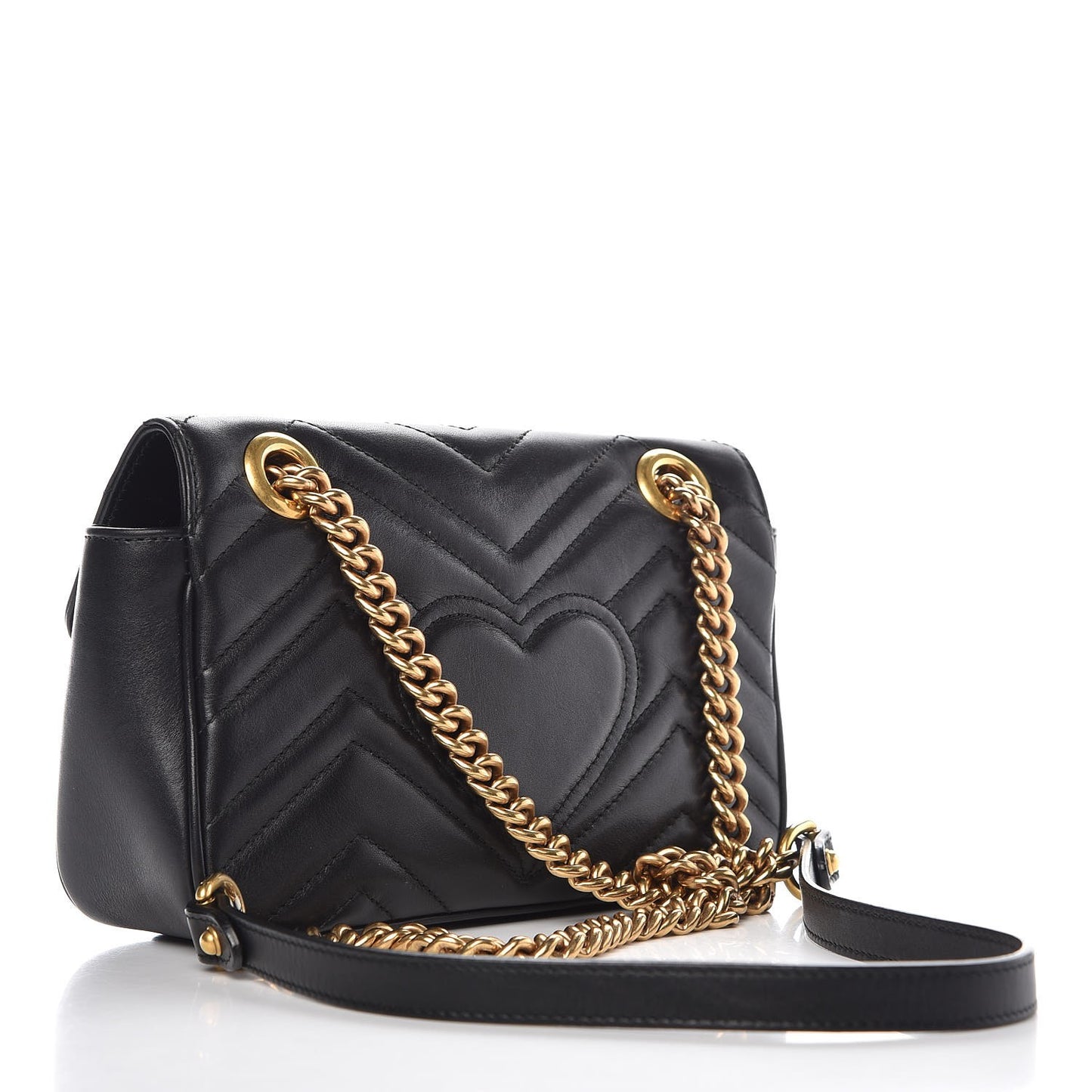 Calfskin Matelasse Mini GG Marmont Shoulder Bag Black