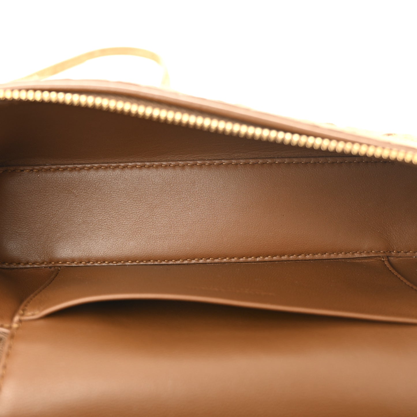 Suede Intrecciato Bang Bang Vanity Case Amber