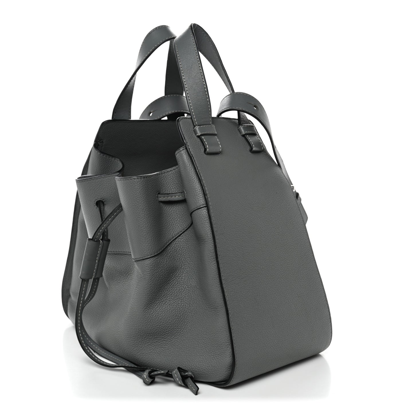 Grained Calfskin Medium Hammock Shoulder Bag Blue