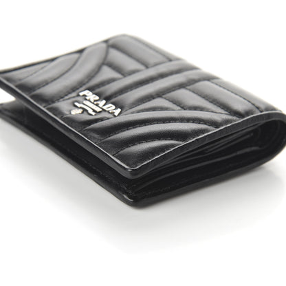 Prada Soft Calfskin Impunture Diagramme Wallet Black 7 of 10