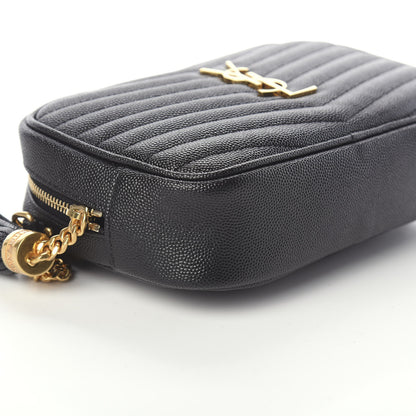 Saint Laurent Grain De Poudre Matelasse Monogram Mini Lou Camera Bag Black 6 of 7