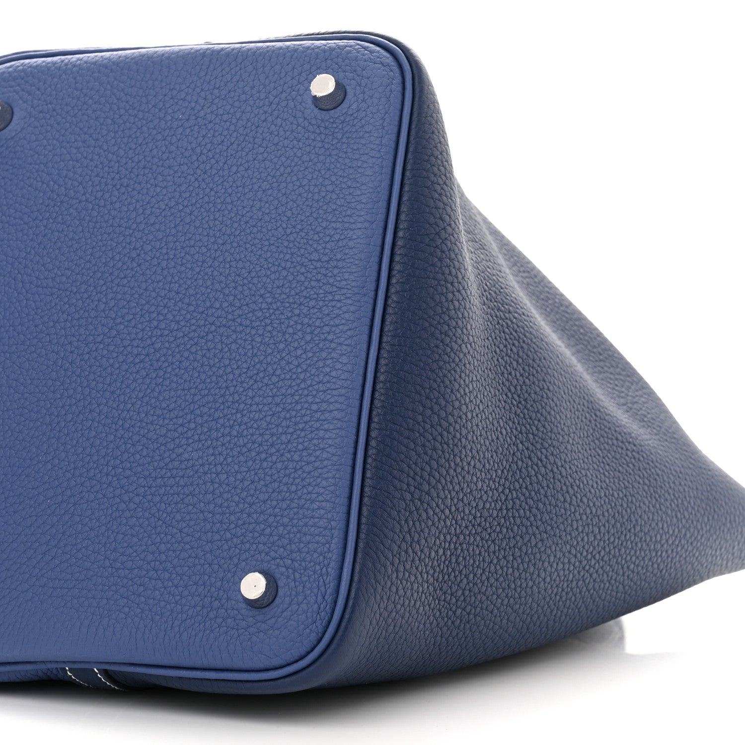 Hermes Taurillon Clemence Casaque Picotin Lock 22 MM Bleu Saphir Bleu Brighton 10 of 10