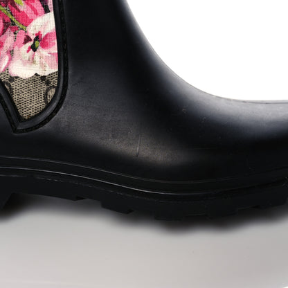 Gucci GG Supreme Monogram Blooms Flat Rubber Boots 37 Beige Multicolor 11 of 12