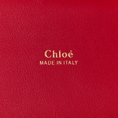 Chloe Calfskin Crocodile Embossed Aby Chain Shoulder Bag Brick Red 6 of 9