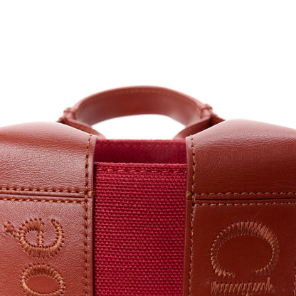 Chloe Cotton Calfskin Small Woody Ribbon Tote With Strap Dark Red 11 of 13