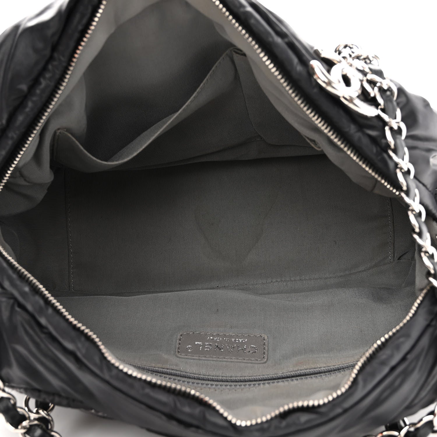 Chanel Nylon Quilted Tweed Stitch Bubble Camera Case Black 5 of 10