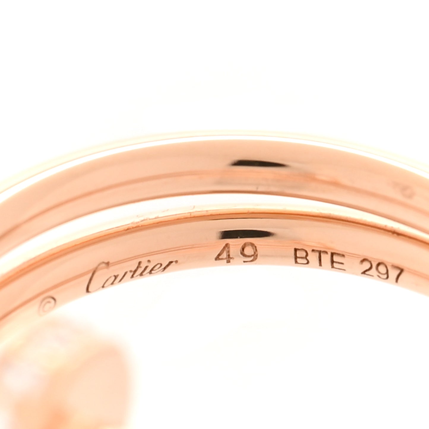 18K Pink Gold Diamond Double Juste Un Clou Paved Ring 49 4.75