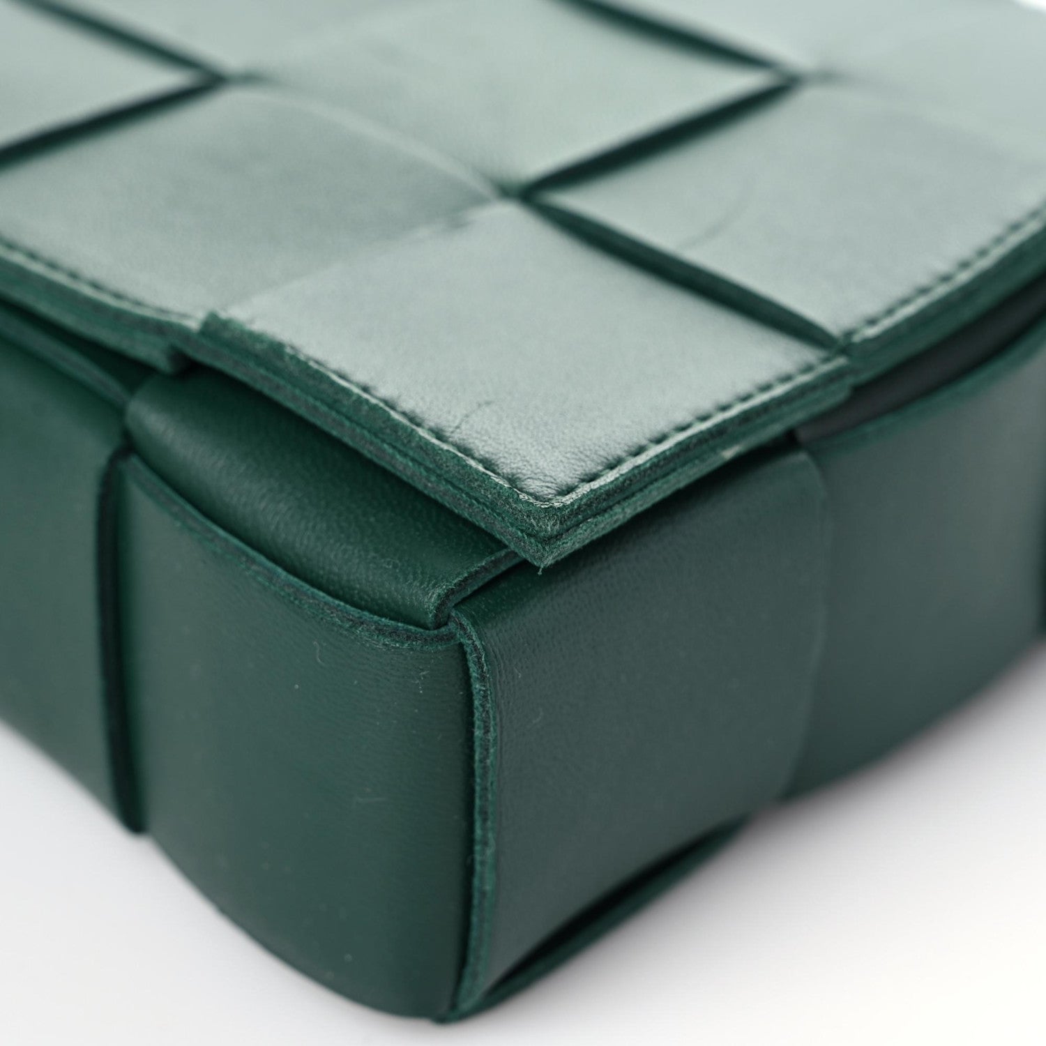 Bottega Veneta Lambskin Maxi Intrecciato Cassette Crossbody Bag Raintree Green 6 of 16