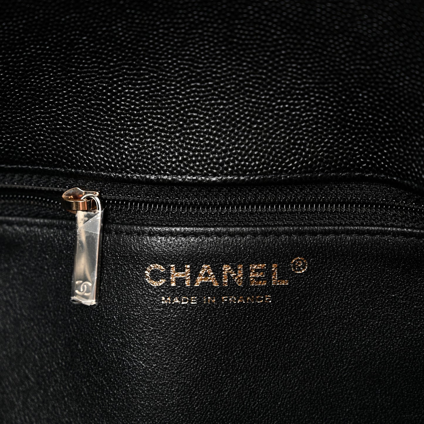 Caviar Quilted Flap Clutch Black