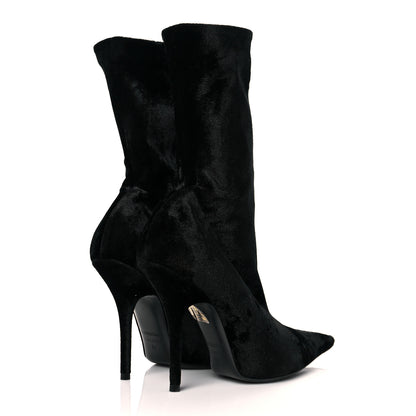 Balenciaga Velvet Spandex Extreme Pointed Toe Knife Ankle Boots 38 Black 4 of 8