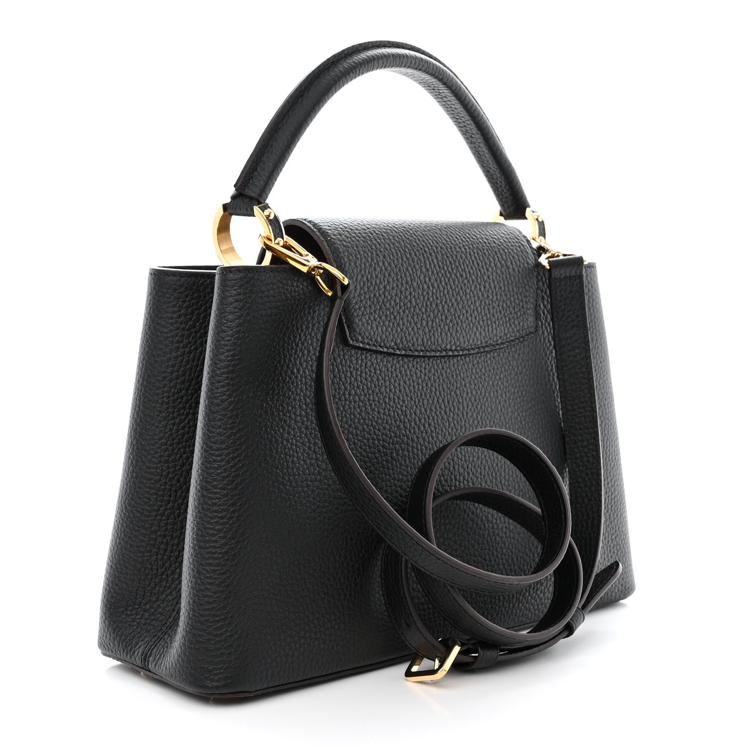 Louis Vuitton Taurillon Capucines MM Black Fuchsia 3 of 10